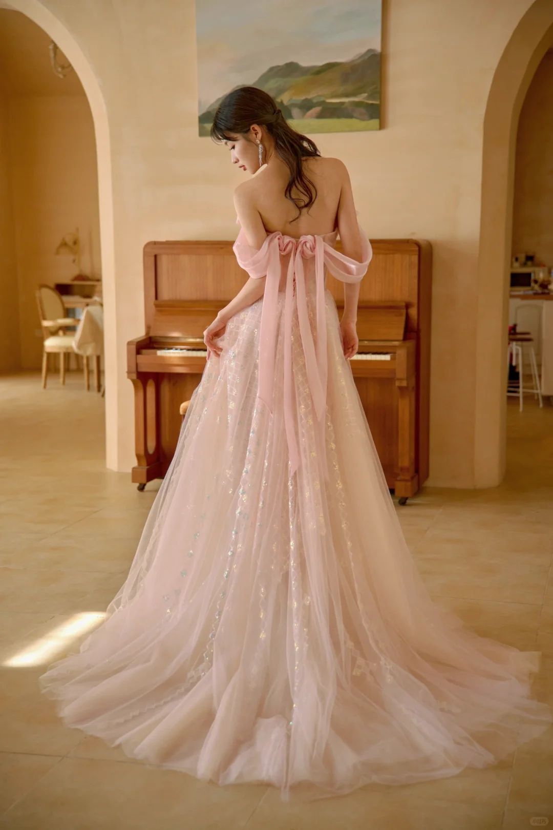 Pretty A Line Off The Shoulder Pink Satin Tulle Sequin Long Prom Dresses