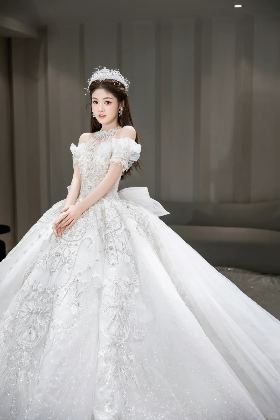 Timeless Ball Gown Off The Shoulder Tulle Sequin Beaded Long Wedding Dresses