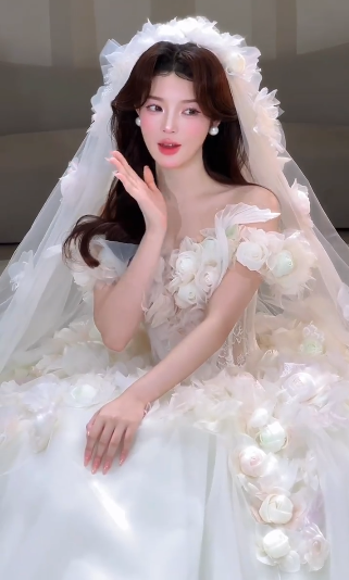 Vintage Ball Gown Off The Shoulder Applique With Veil Long Wedding Dresses