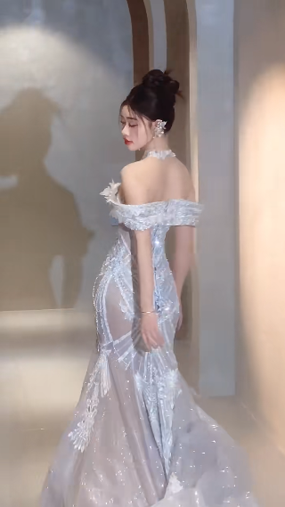 Timeless Mermaid Off The Shoulder Tulle Sequin Long Wedding Dresses