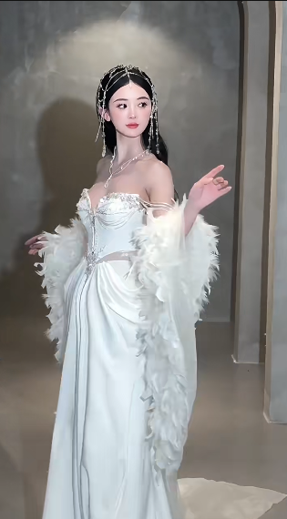 Vintage Mermaid Off The Shoulder Satin Beaded Long Wedding Dresses