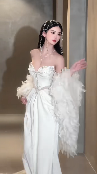 Vintage Mermaid Off The Shoulder Satin Beaded Long Wedding Dresses