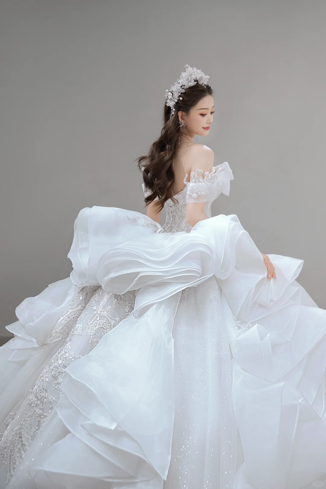 Timeless Ball Gown Off The Shoulder Tulle Sequin Long Wedding Dresses