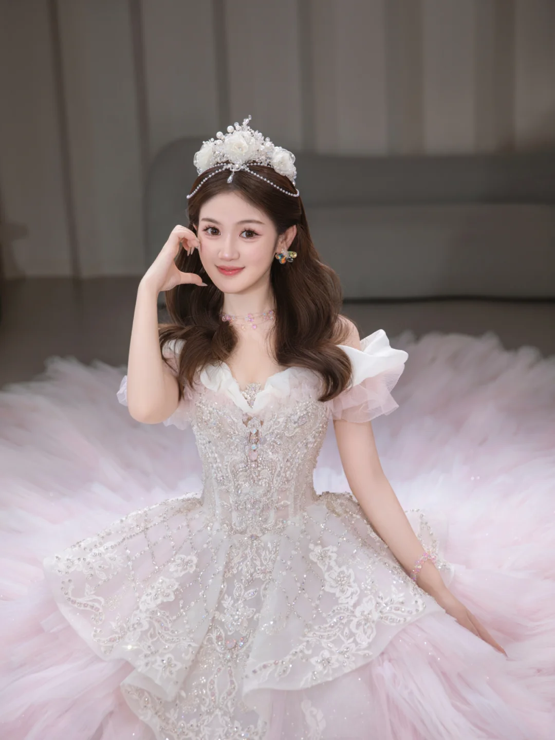 Unique Ball Gown Off The Shoulder Tulle Sqeuin Long Wedding Dresses