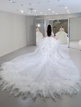 Timeless Ball Gown Off The Shoulder Tulle Sequin Long Wedding Dresses