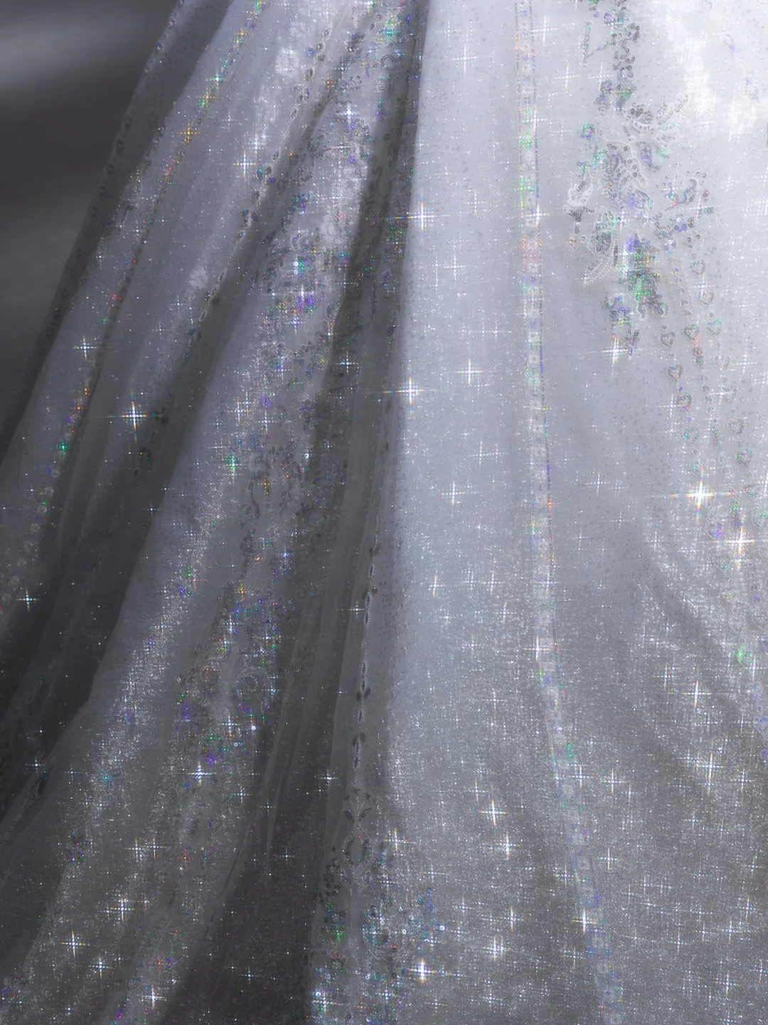Timeless Ball Gown Tulle Sequin With Veil Long Wedding Dresses