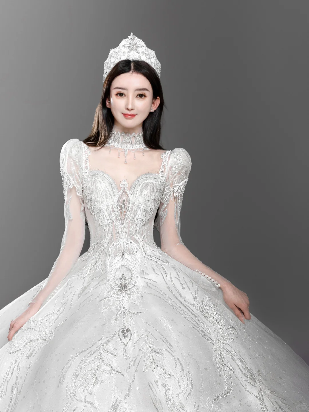 Gorgeous Ball Gown Tulle Lace Long Sleeves Long Wedding Dresses