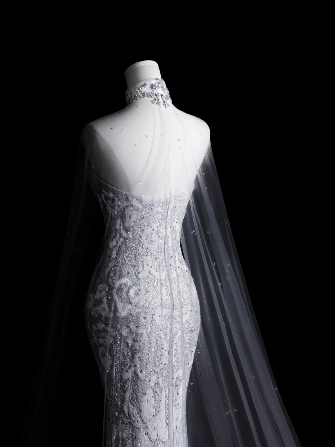 Dreamy Mermaid Strapless Satin Tulle Sequin Long Wedding Dresses