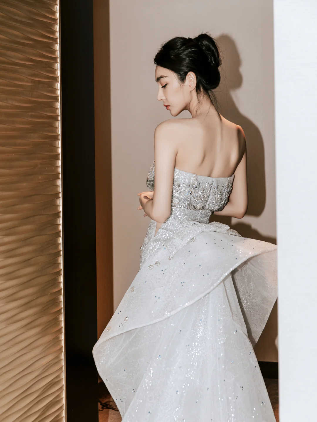 Timeless Mermaid Strapless Satin Sequin Beaded Long Wedding Dresses
