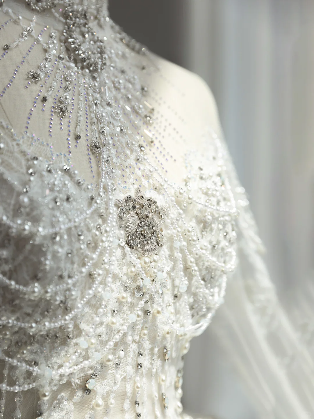Timeless Ball Gown Tulle Sequin Beaded Long Sleeves Long Wedding Dresses