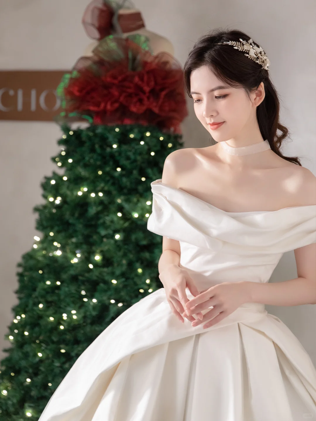Simple Classy Ball Gown Off The Shoulder Satin Long Wedding Dresses