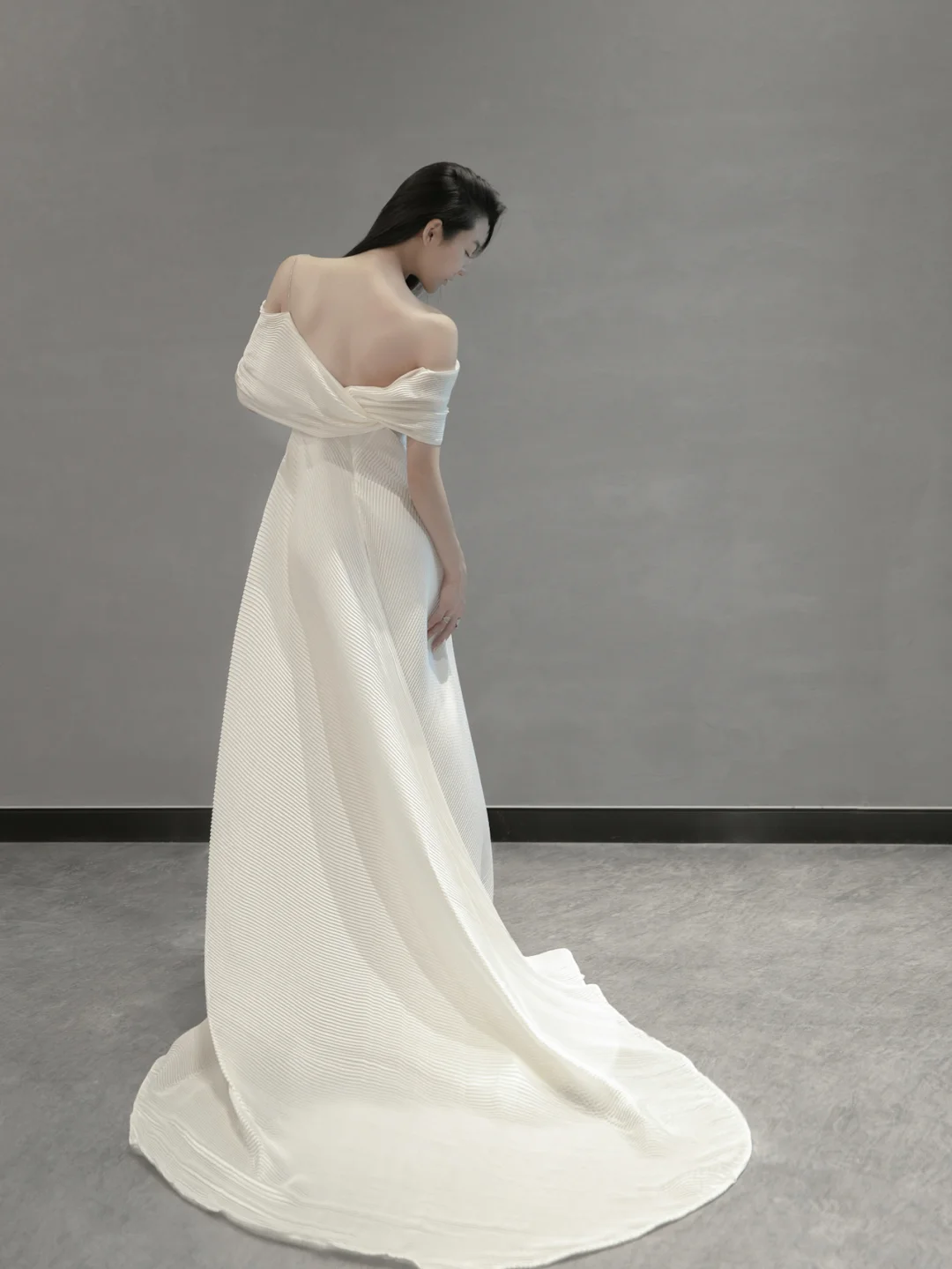 Unique A Line Spaghetti Straps Satin Long Wedding Dresses