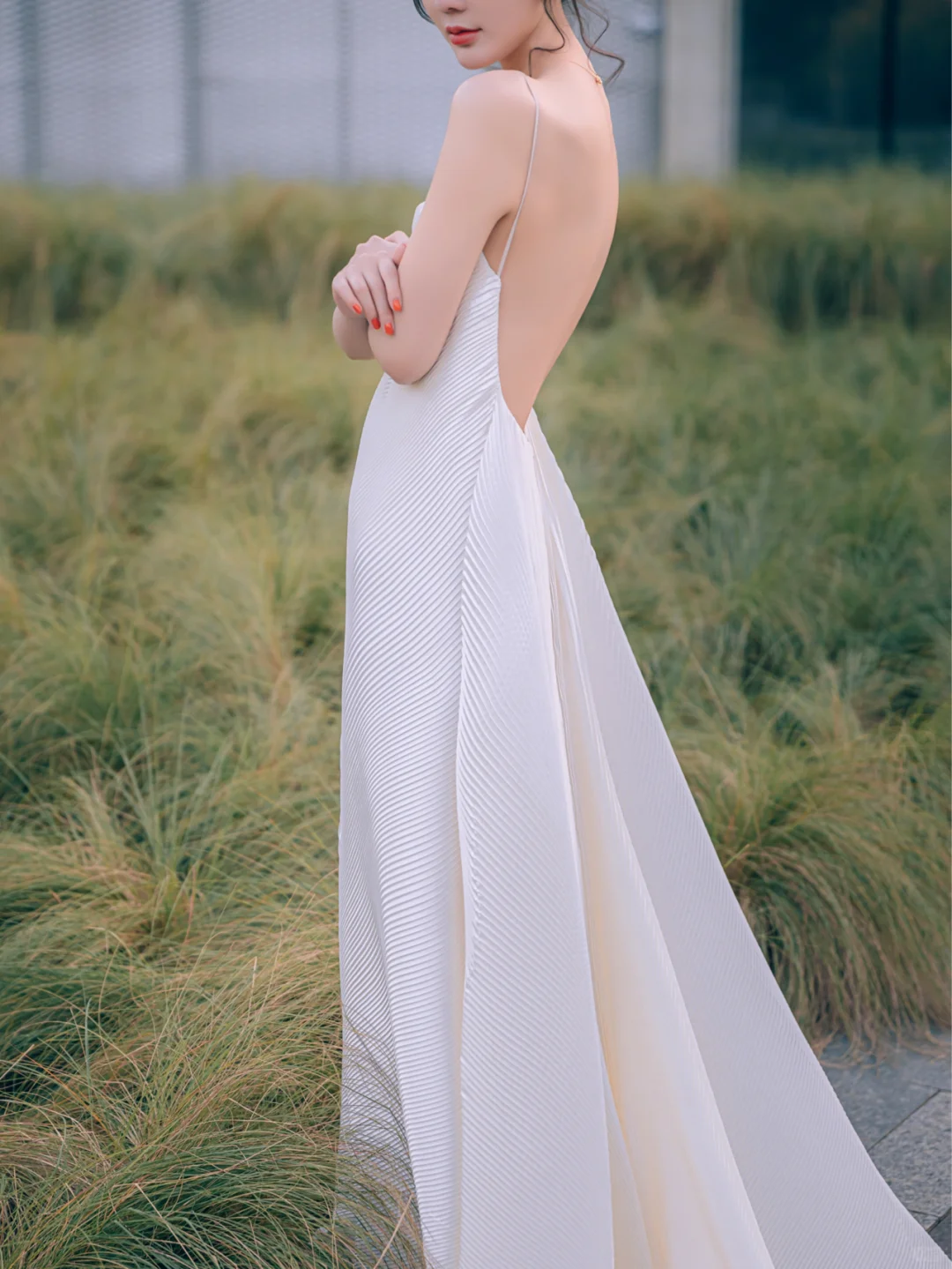 Elegant A Line Spaghetti Straps Satin Long Wedding Dresses