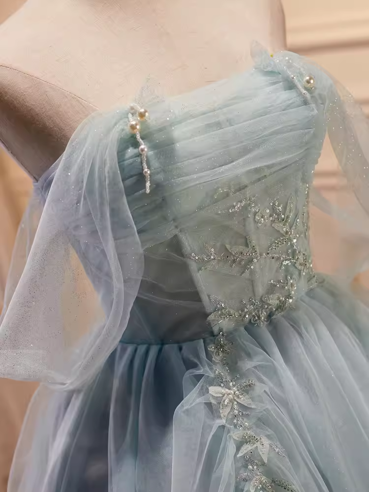 Elegant Ball Gown Off The Shoulder Tulle Party Dress Lace Homecoming Dresses