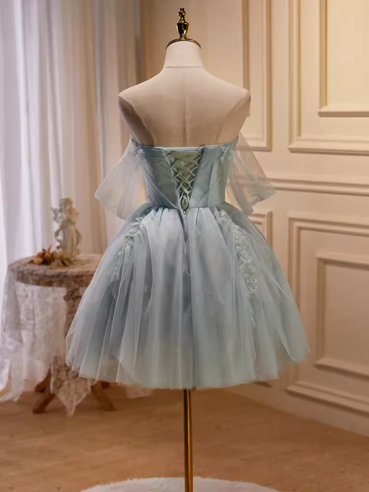 Elegant Ball Gown Off The Shoulder Tulle Party Dress Lace Homecoming Dresses