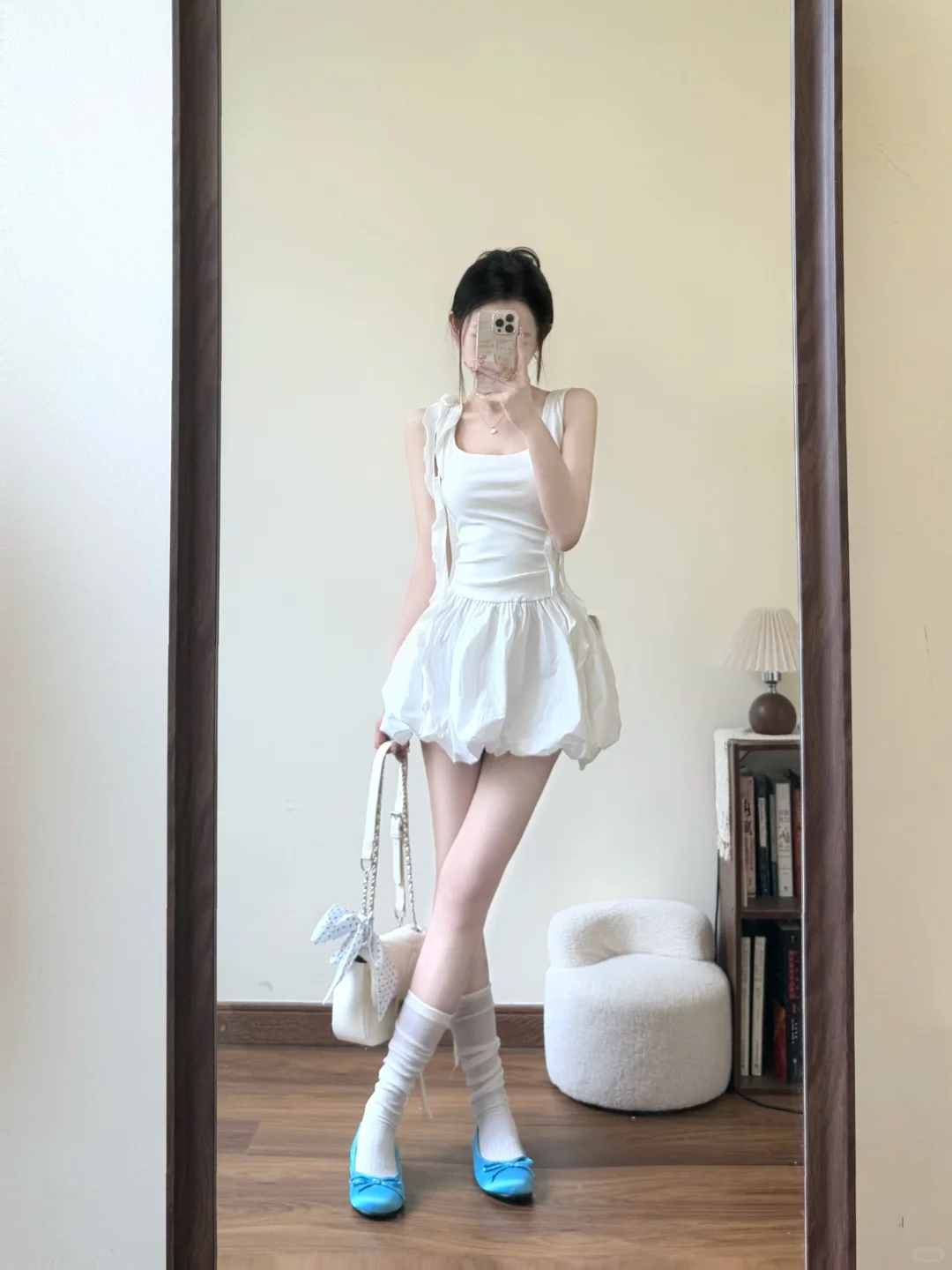 Cute White A Line Square Satin Short Homecoming Dress 18th Birthday Outfits