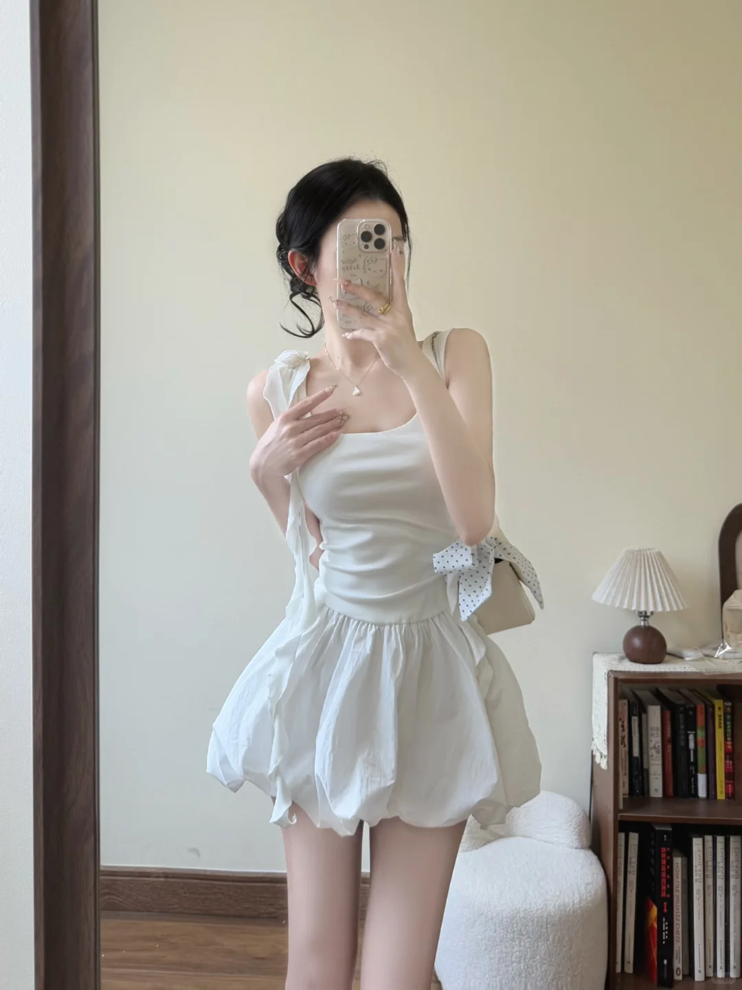 Cute White A Line Square Satin Short Homecoming Dress 18th Birthday Outfits