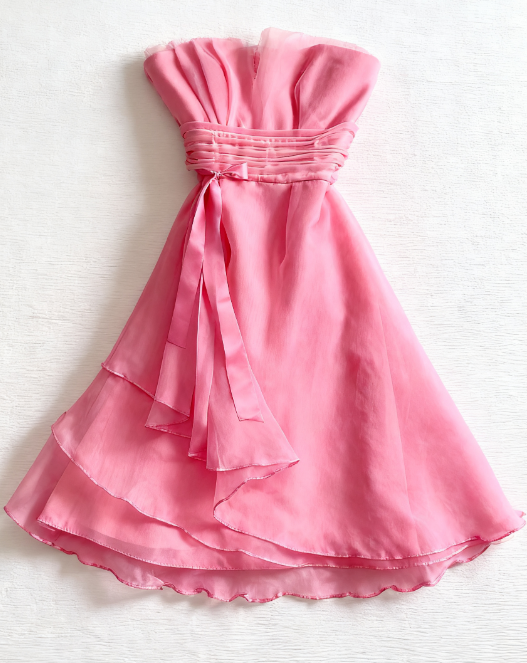 Cute A Line Strapless Satin Chiffon Short Homecoming Dress 18th Birthday Outfits