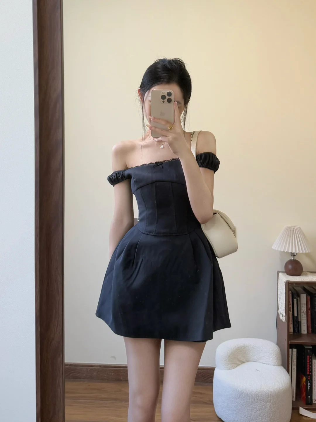 Black A Line Off The Shoulder Satin Short Homecoming Dress 16th Birthday Outfits