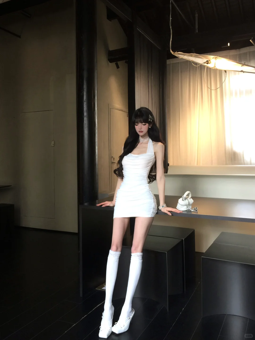 Charming 21th Mermaid Halter White Chiffon Short Homecoming Dress Birthday Outfits