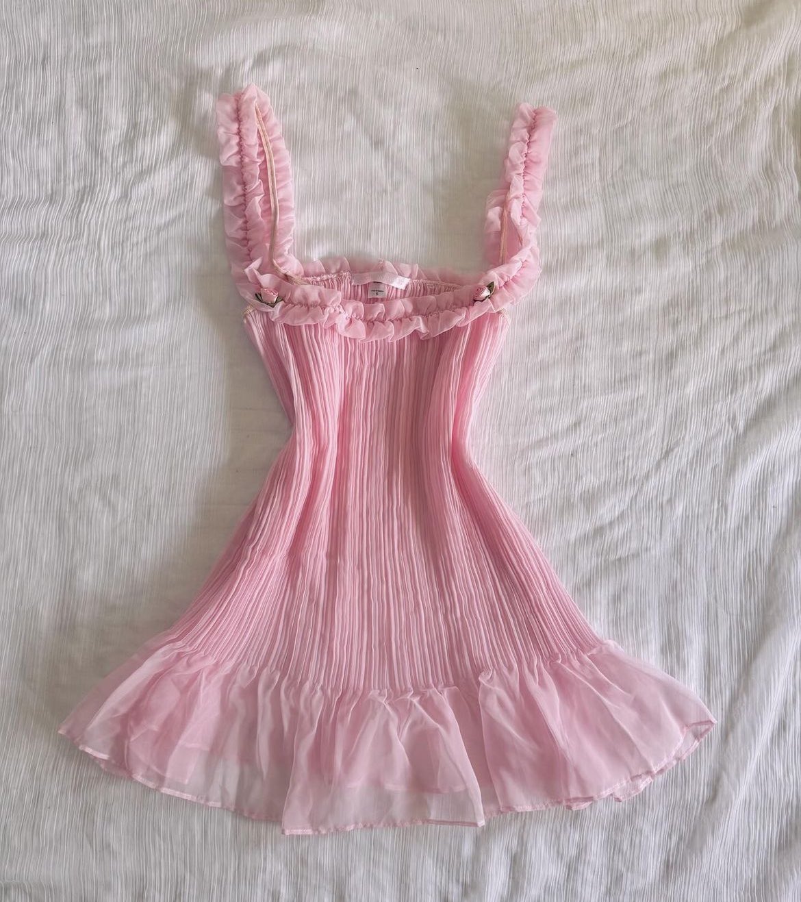 Pretty A Line Spaghetti Straps Pink Chiffon Short Homecoming Dress 18th Birthday Outfits