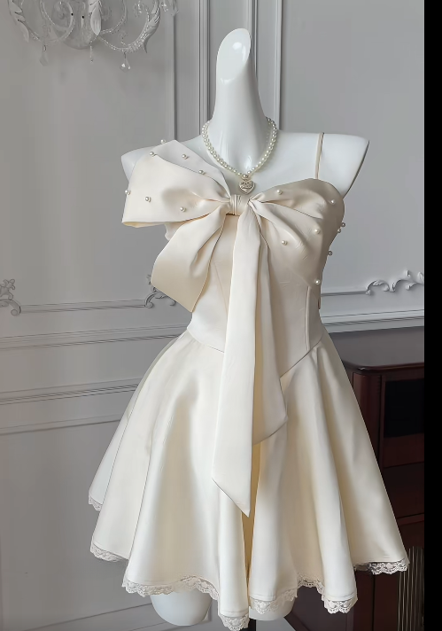 Cute A Line Spaghetti Straps Satin Beads Short Homecoming Dress 16th Birthday Outfits