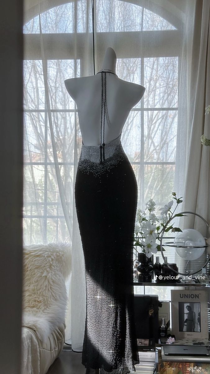 Unique Mermaid Halter Satin Beads Backless Long Prom Dresses Formal Dress