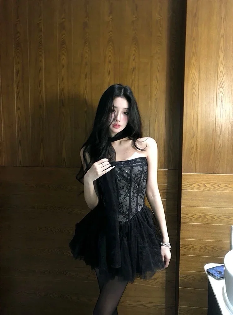 Chic A Line Strapless Tulle Lace Short Homecoming Dress 20th Birthday Outfits