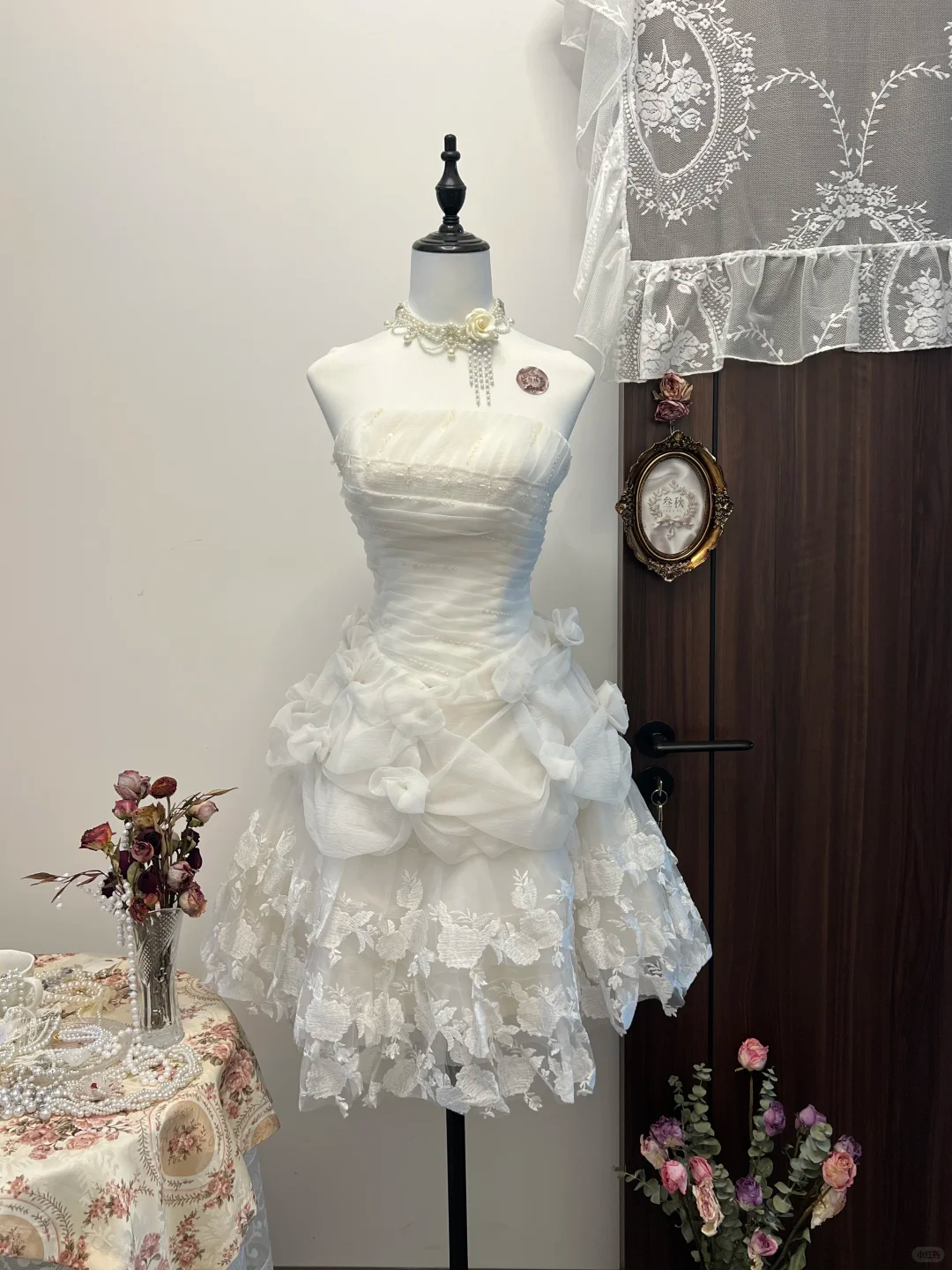 Princess A Line Strapless Satin Lace Beads Short Homecoming Dress 17th Birthday Outfits
