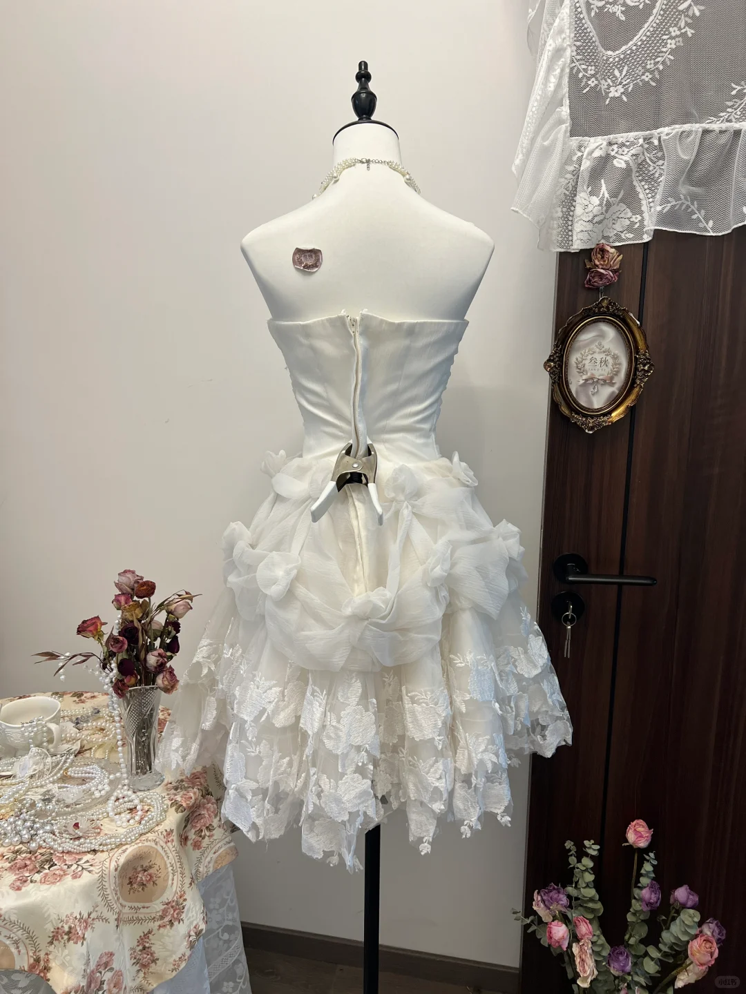 Princess A Line Strapless Satin Lace Beads Short Homecoming Dress 17th Birthday Outfits