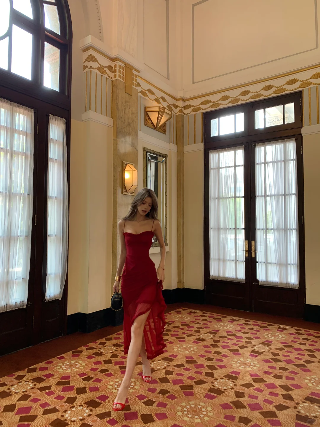Burgundy Mermaid Spaghetti Straps Satin Long Prom Dresses Formal Dress