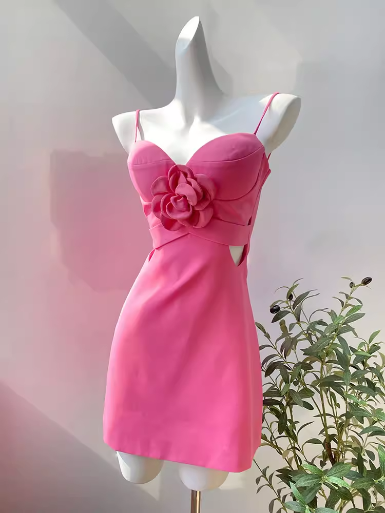 Elegant A Line Straps Pink Birthday Dress Short Homecoming Dresses