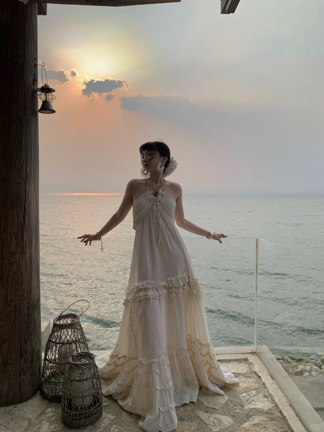 Pretty A Line Halter Satin Backless Long Seaside Holiday Dress Prom Dresses Formal Dress