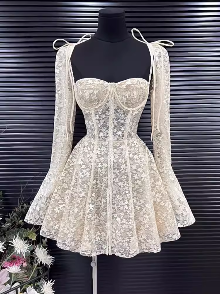 Simple A line Short Birthday Dress Lace Homecoming Dresses