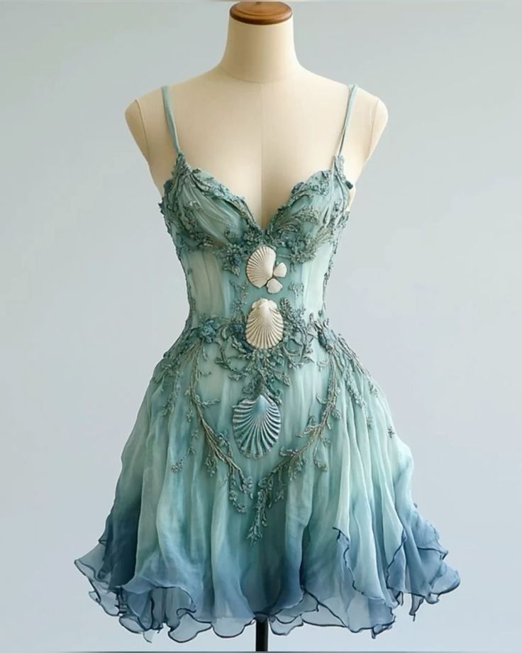 Vintage A Line Spaghetti Straps Gradient Chiffon Applique Short Homecoming Dress 17th Birthday Outfits