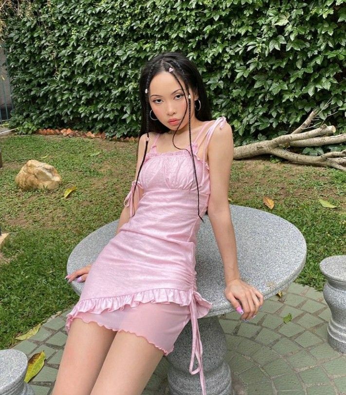 Pink Mermaid Spaghetti Straps Satin Chiffon Ruffles Short Homecoming Dress 19th Birthday Outfits
