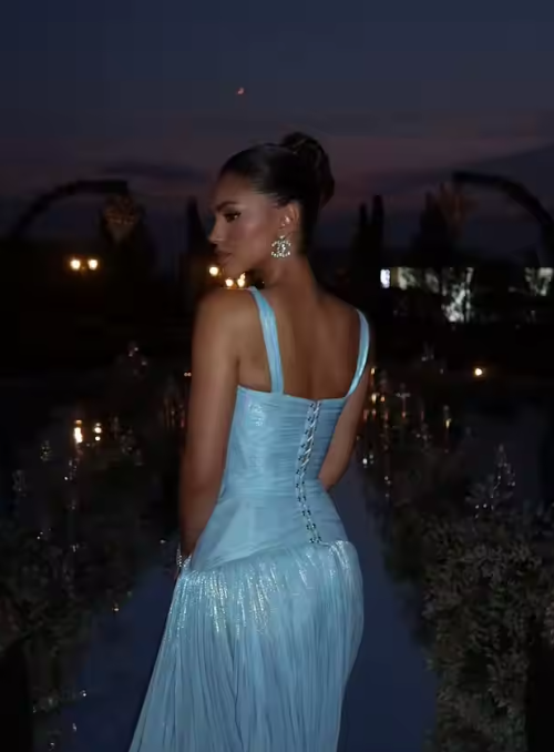 Sexy A Line V Neck Chiffon Slit Long Prom Dresses Formal Dress