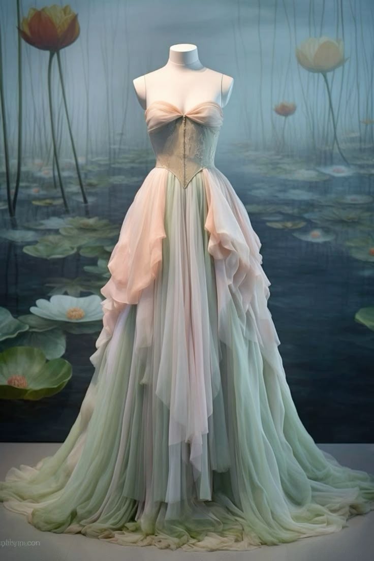 Pretty A Line Strapless Satin Chiffon Long Prom Dresses Formal Dress
