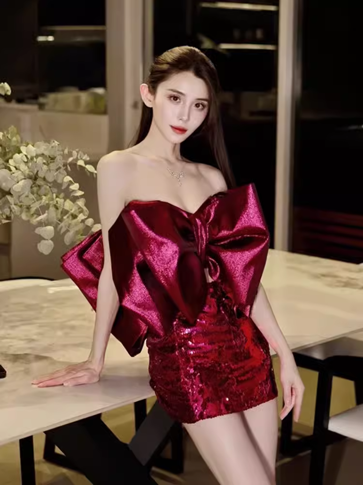 Elegant Sheath Strapless Sequin 18th Birthday Dress Short Homecoming Dresses