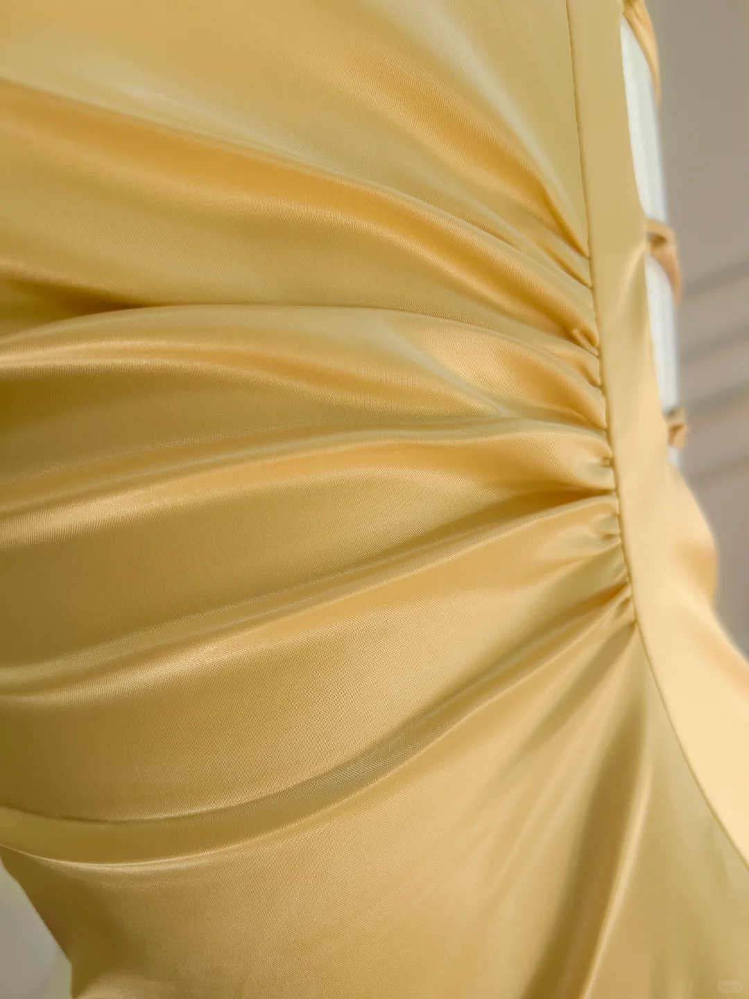 Pretty A Line Halter Yellow Satin High-Low Ruffle Hem Prom Dresses Formal Dress