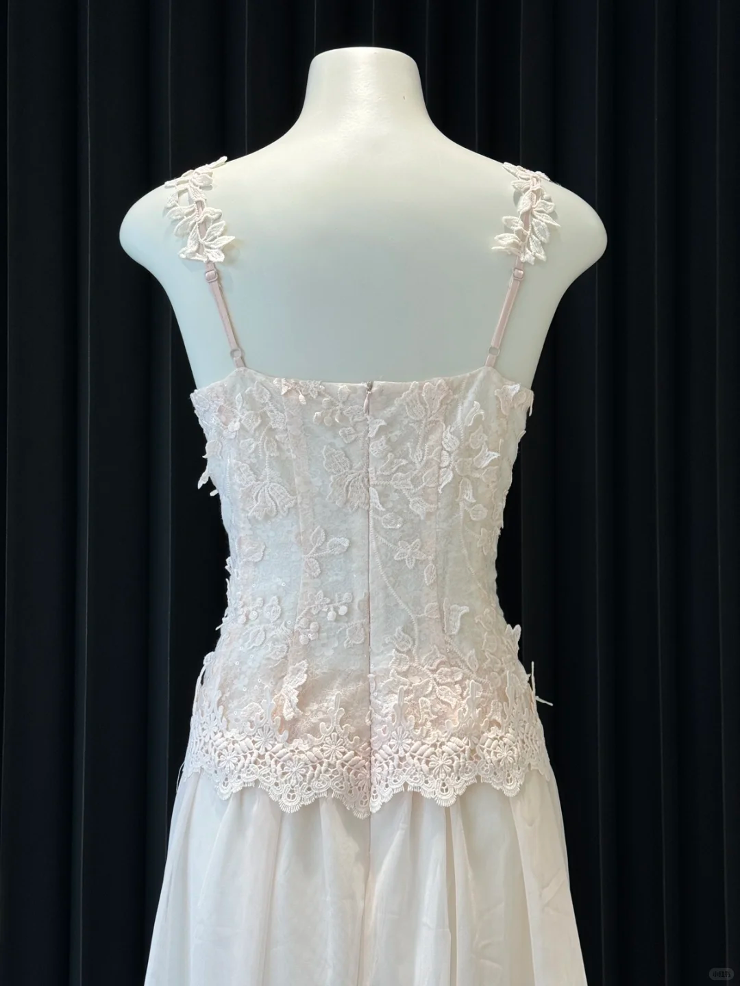 Pretty A Line Spaghetti Straps Satin Lace Long Prom Dresses Formal Dress