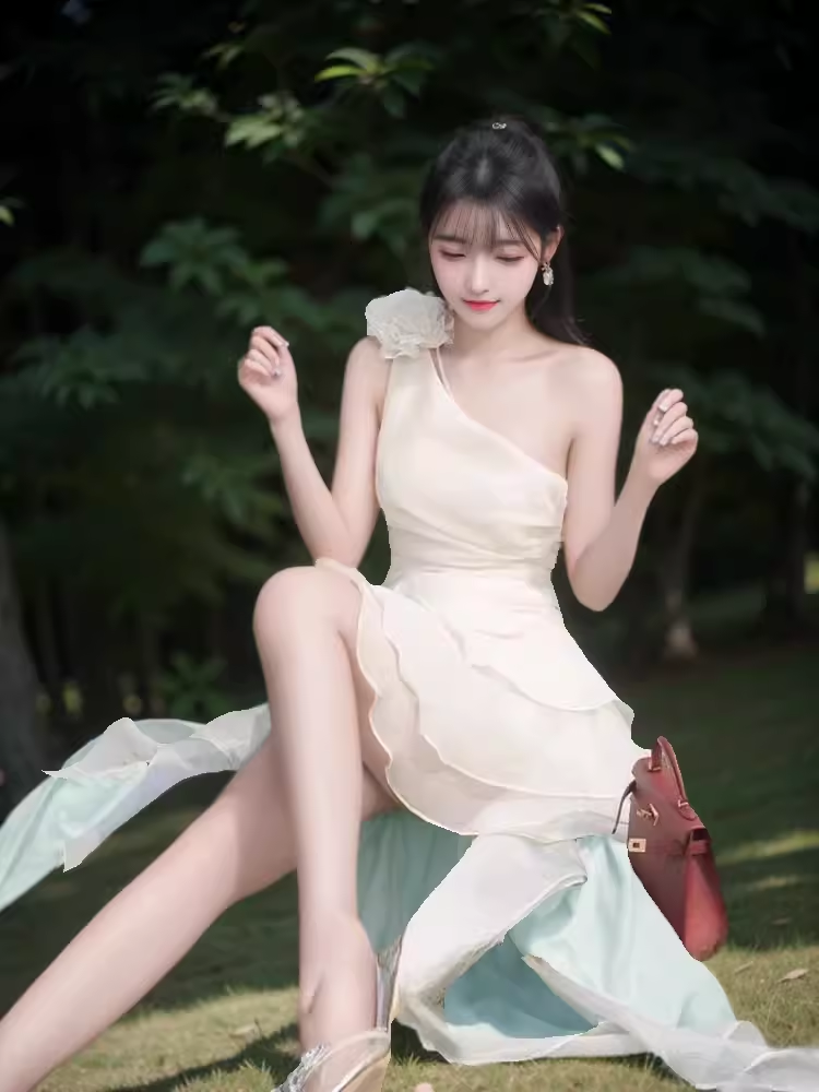 Simple A-Line One Shoulder White Short Birthday Outfits Homecoming Dress