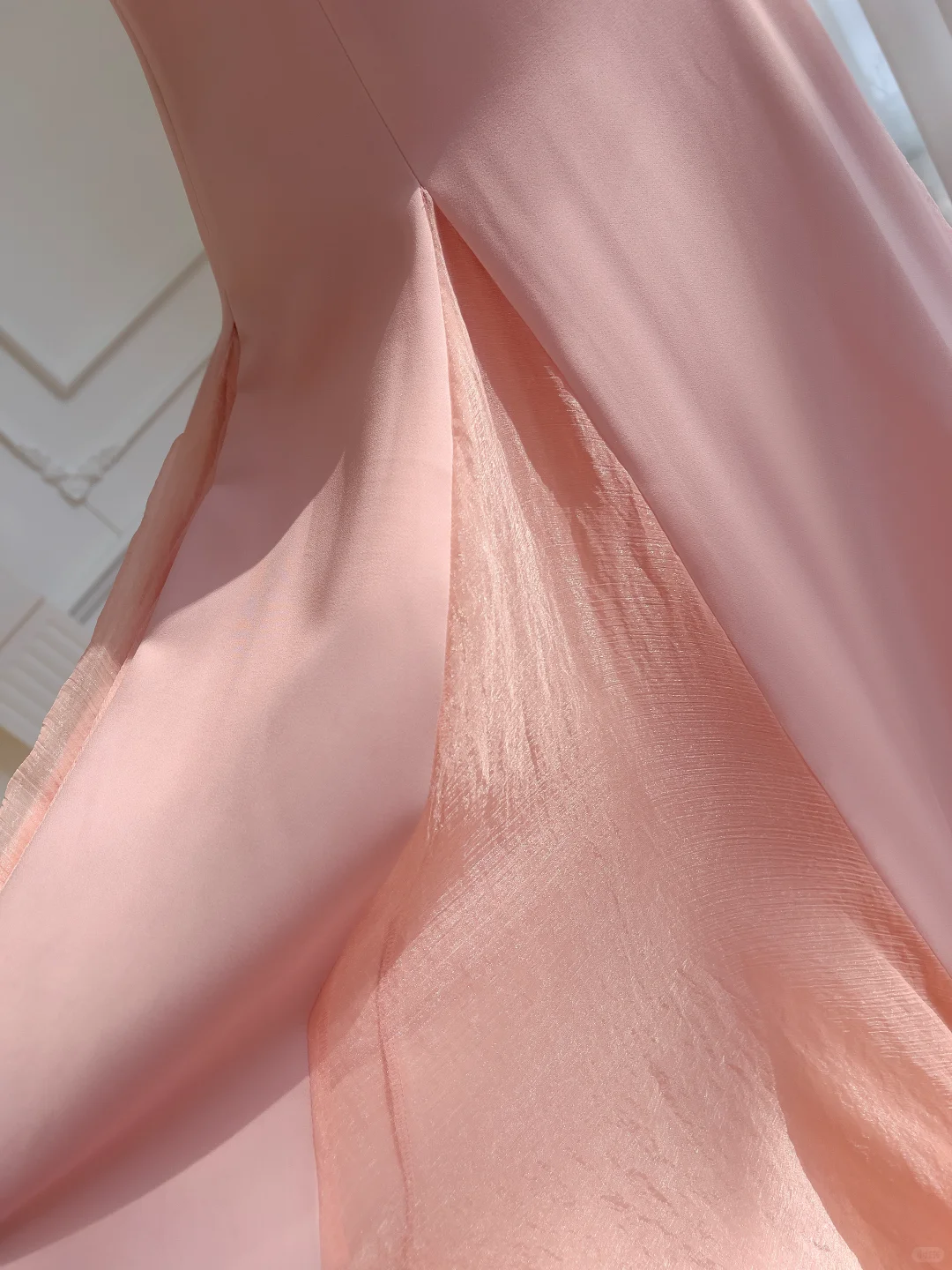 Pretty A Line Spaghetti Straps Satin Chiffon Long Prom Dresses Formal Dress