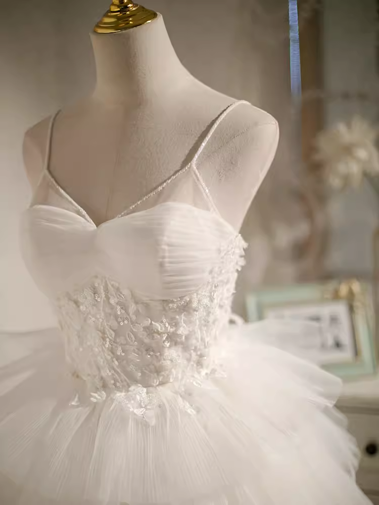 Simple A line Short Birthday Dress White Homecoming Dresses With Beads