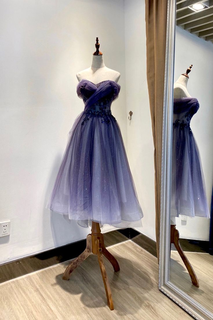 Cute Tulle Lace Short Prom Dress Off the Shoulder Homecoming Dress