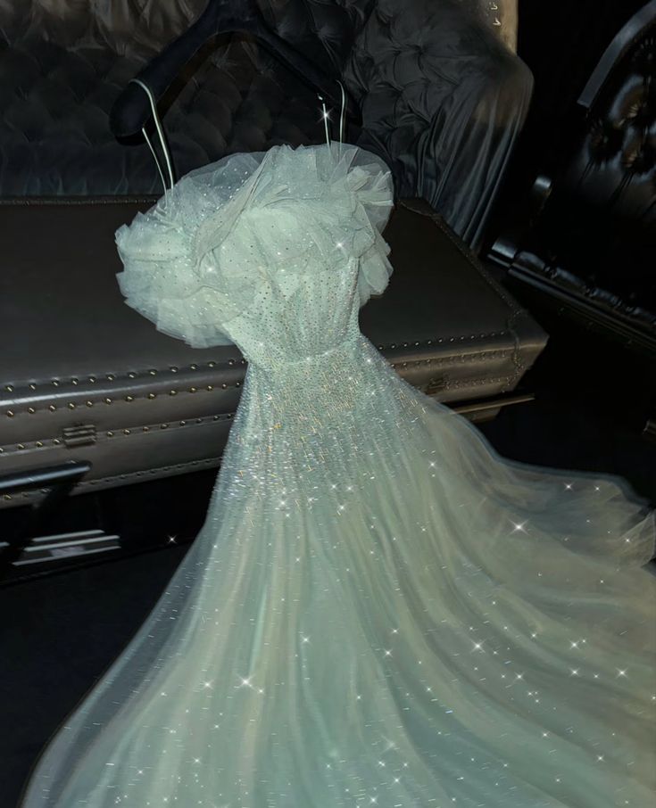 Shiny A Line Spaghetti Straps Tulle Sequin Long Prom Dresses Formal Dress