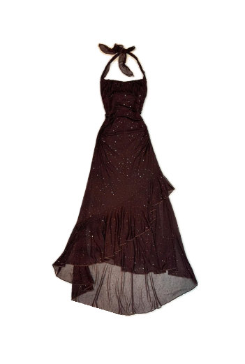Shiny A Line Halter Chiffon Sequin Long Prom Dresses Formal Dress