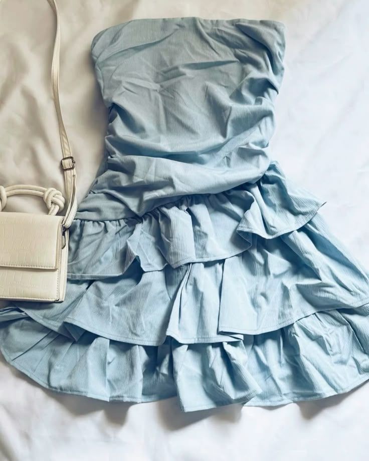 Pretty A Line Strapless Satin Layer Short Homecoming Dress 19th Birthday Outfits
