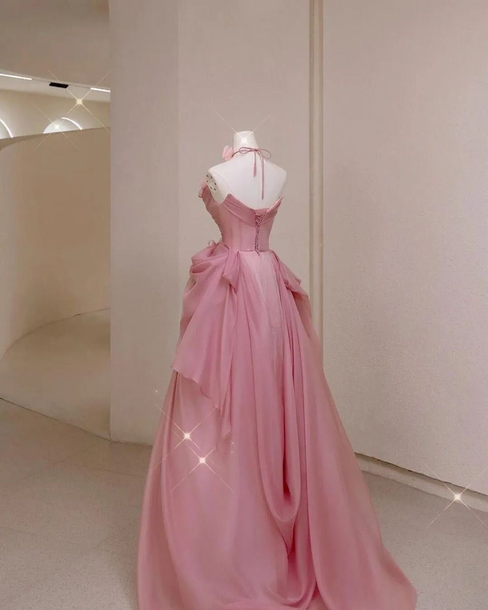 Princess Ball Gown Strapless Chiffon Tulle With Flowers Long Prom Dress,Formal Dress
