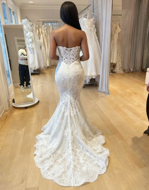 Elegant Mermaid Sweetheart Lace Long Prom Dress,Formal Dress